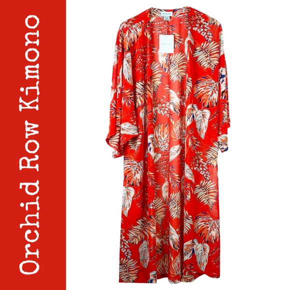 Orchid Row Other - Orchid Row Floral Printed Maxi Chiffon Kimono